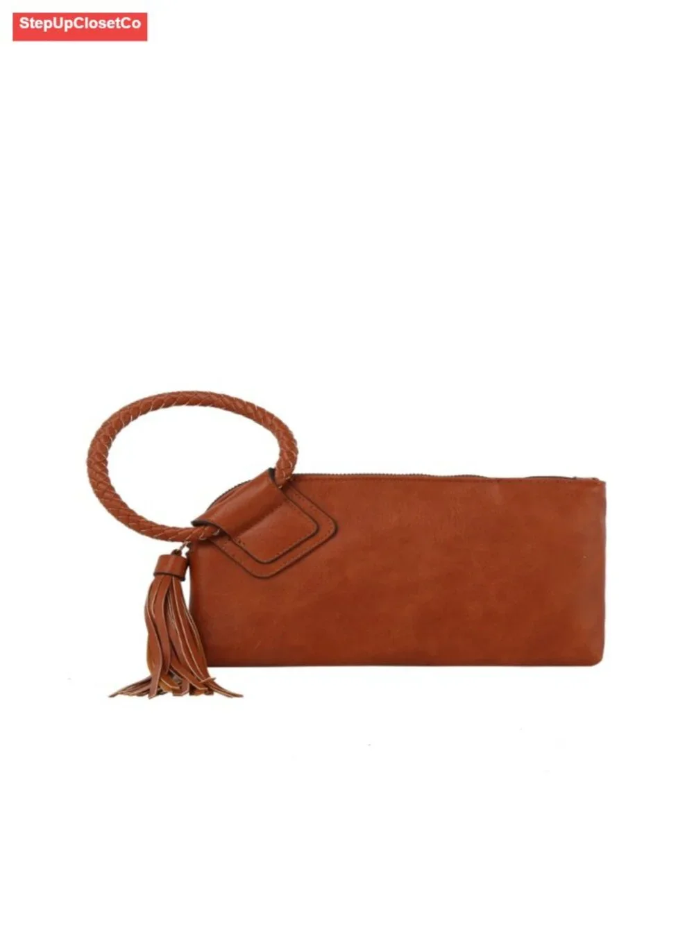 Vegan Leather Clutch Wristlet Wallet with Hand Strap, Card Slots for Evening